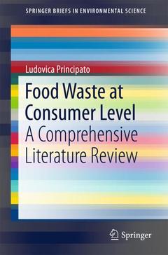 Couverture de l’ouvrage Food Waste at Consumer Level