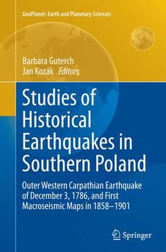 Couverture de l’ouvrage Studies of Historical Earthquakes in Southern Poland
