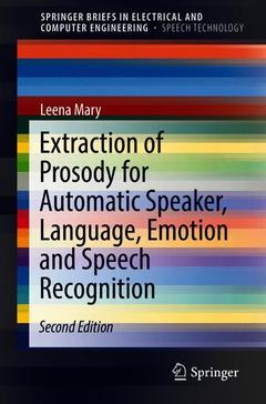 Cover of the book Extraction of Prosody for Automatic Speaker, Language, Emotion and Speech Recognition
