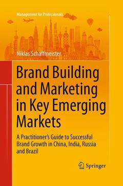 Couverture de l’ouvrage Brand Building and Marketing in Key Emerging Markets