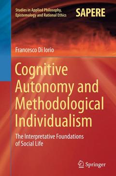 Couverture de l’ouvrage Cognitive Autonomy and Methodological Individualism