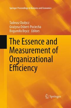 Couverture de l’ouvrage The Essence and Measurement of Organizational Efficiency
