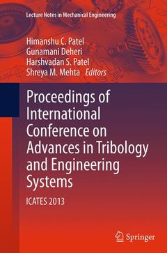 Couverture de l’ouvrage Proceedings of International Conference on Advances in Tribology and Engineering Systems