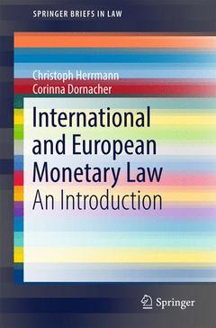 Couverture de l’ouvrage International and European Monetary Law