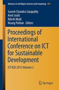 Cover of the book Proceedings of International Conference on ICT for Sustainable Development