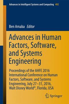 Couverture de l’ouvrage Advances in Human Factors, Software, and Systems Engineering