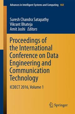Couverture de l’ouvrage Proceedings of the International Conference on Data Engineering and Communication Technology