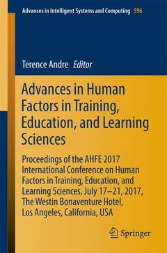 Cover of the book Advances in Human Factors in Training, Education, and Learning Sciences