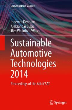 Couverture de l’ouvrage Sustainable Automotive Technologies 2014
