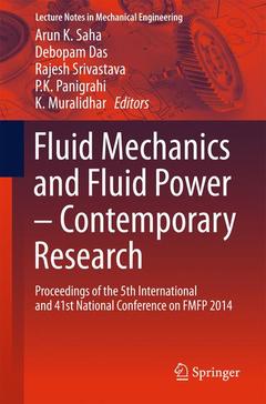 Couverture de l’ouvrage Fluid Mechanics and Fluid Power – Contemporary Research