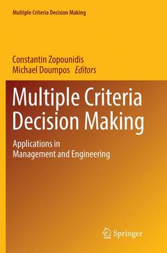 Couverture de l’ouvrage Multiple Criteria Decision Making