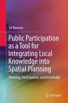 Cover of the book Public Participation as a Tool for Integrating Local Knowledge into Spatial Planning