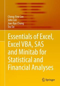 Couverture de l’ouvrage Essentials of Excel, Excel VBA, SAS and Minitab for Statistical and Financial Analyses