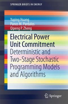 Couverture de l’ouvrage Electrical Power Unit Commitment