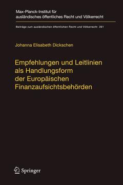Couverture de l’ouvrage Empfehlungen und Leitlinien als Handlungsform der Europäischen Finanzaufsichtsbehörden