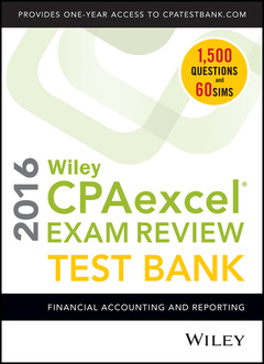 Couverture de l’ouvrage Wiley CPAexcel Exam Review 2016 Test Bank 