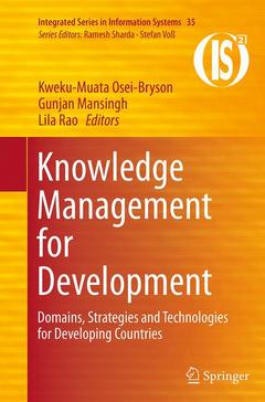 Couverture de l’ouvrage Knowledge Management for Development