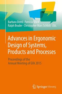 Couverture de l’ouvrage Advances in Ergonomic Design of Systems, Products and Processes