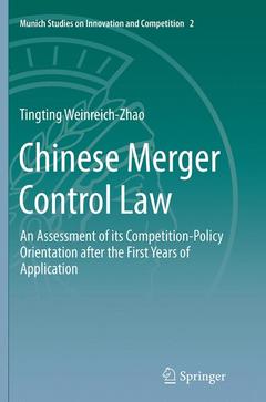 Couverture de l’ouvrage Chinese Merger Control Law