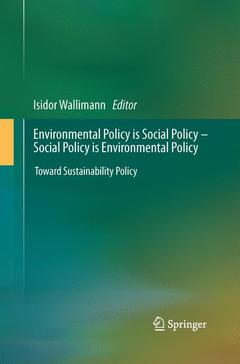 Couverture de l’ouvrage Environmental Policy is Social Policy – Social Policy is Environmental Policy