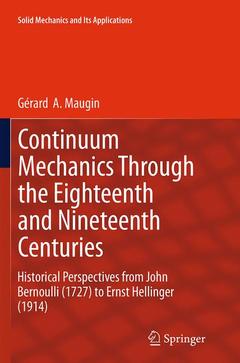 Couverture de l’ouvrage Continuum Mechanics Through the Eighteenth and Nineteenth Centuries