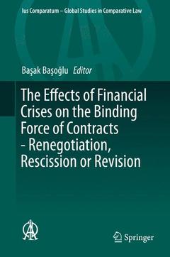 Couverture de l’ouvrage The Effects of Financial Crises on the Binding Force of Contracts - Renegotiation, Rescission or Revision