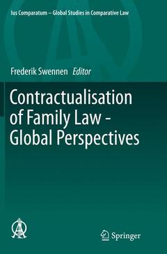 Couverture de l’ouvrage Contractualisation of Family Law - Global Perspectives