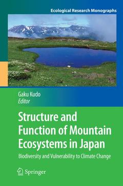 Couverture de l’ouvrage Structure and Function of Mountain Ecosystems in Japan