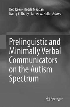 Couverture de l’ouvrage Prelinguistic and Minimally Verbal Communicators on the Autism Spectrum