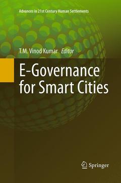 Couverture de l’ouvrage E-Governance for Smart Cities