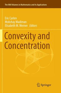 Couverture de l’ouvrage Convexity and Concentration