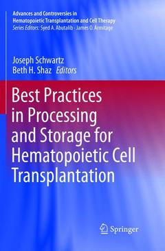 Couverture de l’ouvrage Best Practices in Processing and Storage for Hematopoietic Cell Transplantation 