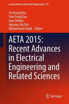 Couverture de l’ouvrage AETA 2015: Recent Advances in Electrical Engineering and Related Sciences