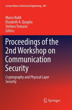 Couverture de l’ouvrage Proceedings of the 2nd Workshop on Communication Security