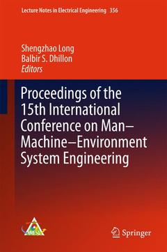 Couverture de l’ouvrage Proceedings of the 15th International Conference on Man-Machine-Environment System Engineering
