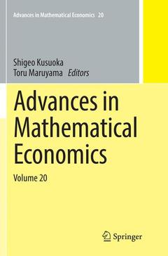Couverture de l’ouvrage Advances in Mathematical Economics Volume 20
