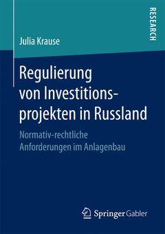 Couverture de l’ouvrage Regulierung von Investitionsprojekten in Russland