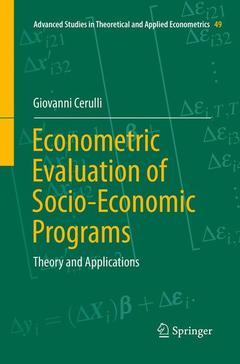 Couverture de l’ouvrage Econometric Evaluation of Socio-Economic Programs