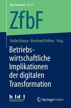 Couverture de l’ouvrage Betriebswirtschaftliche Implikationen der digitalen Transformation