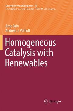Couverture de l’ouvrage Homogeneous Catalysis with Renewables