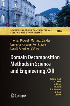 Couverture de l’ouvrage Domain Decomposition Methods in Science and Engineering XXII