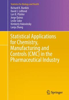 Couverture de l’ouvrage Statistical Applications for Chemistry, Manufacturing and Controls (CMC) in the Pharmaceutical Industry