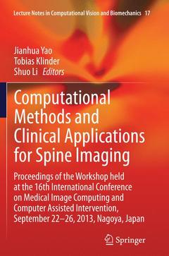Couverture de l’ouvrage Computational Methods and Clinical Applications for Spine Imaging