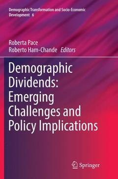 Couverture de l’ouvrage Demographic Dividends: Emerging Challenges and Policy Implications