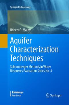 Couverture de l’ouvrage Aquifer Characterization Techniques