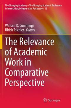 Couverture de l’ouvrage The Relevance of Academic Work in Comparative Perspective