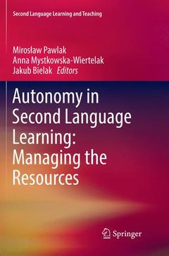 Cover of the book Autonomy in Second Language Learning: Managing the Resources