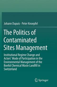 Couverture de l’ouvrage The Politics of Contaminated Sites Management