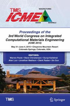 Couverture de l’ouvrage Proceedings of the 3rd World Congress on Integrated Computational Materials Engineering (ICME)