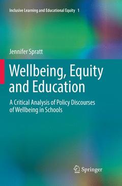 Cover of the book Wellbeing, Equity and Education